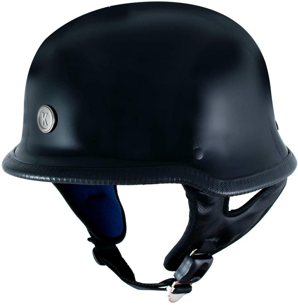 Klutch-K-10-Das-Hammer-Gloss-Black-Half-Face-Motorcycle-German-Style-Helmet