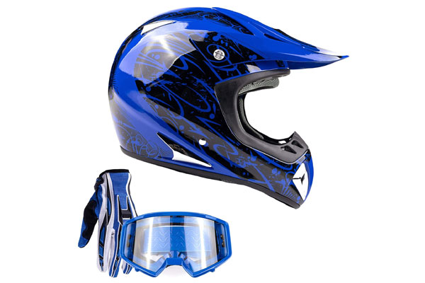Typhoon Blue MX Helmet