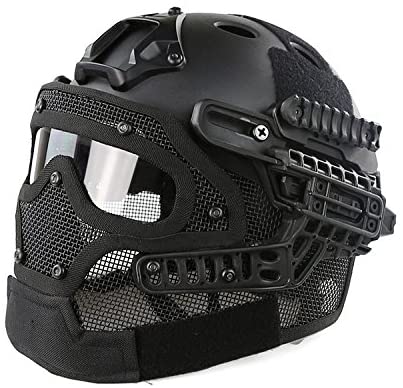 H-World-Shopping-Tactical-Protective-Helmet-Full-Face-Mask-Googgles-G4-System-Airsoft-Paintball-Solid-Color