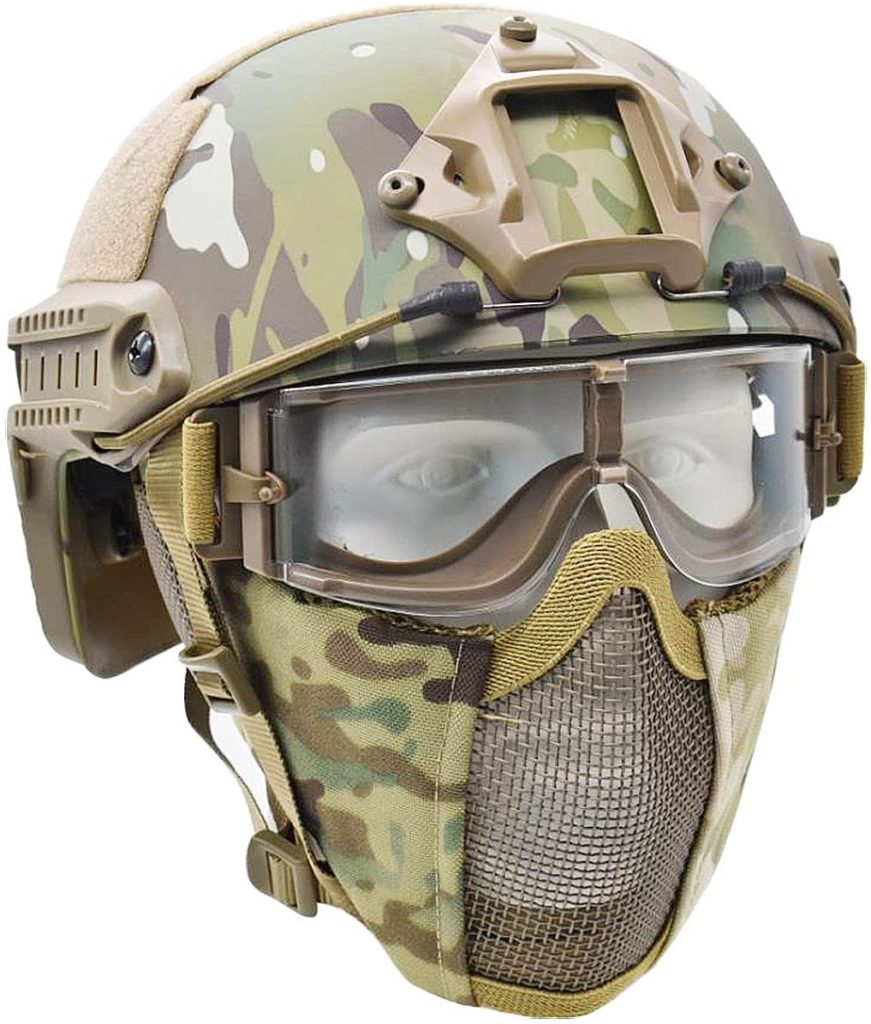 JFFCESTORE-MH-Updated-Version-Fast-Tactical-Helmet-Combined-with-Foldable-Half-Face-Mesh-Mask-and-Goggles-for-Paintball-CS-Game-Set