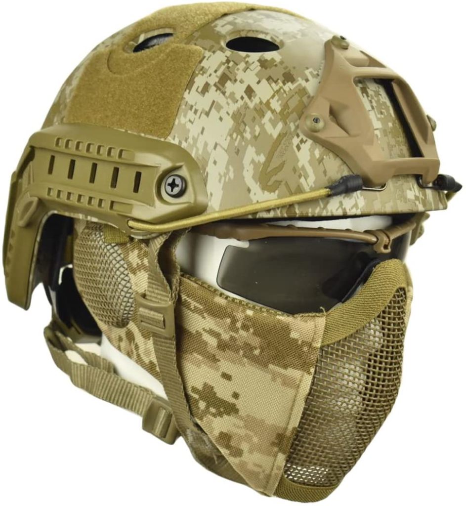 Jadedragon-PJ-Tactical-Fast-Helmet-Protect-Ear-Foldable-Double-Straps-Half-Face-Mesh-Mask-Goggle