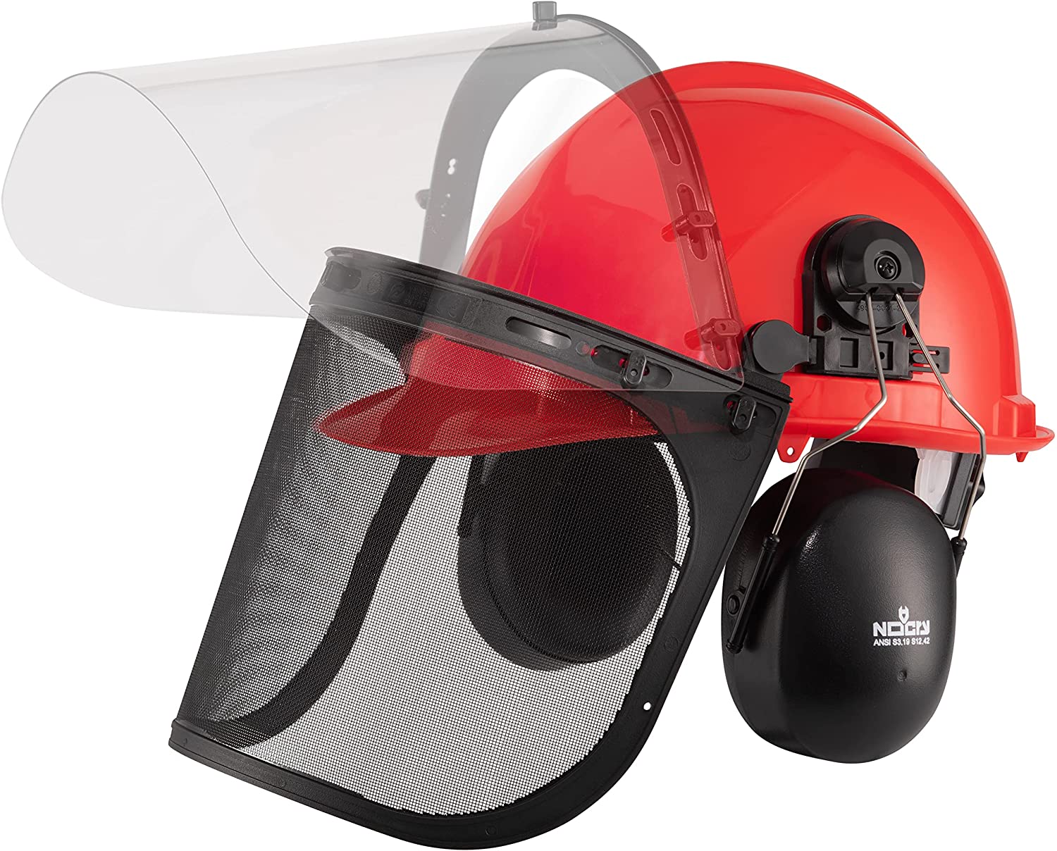 NoCry 6-in-1 Industrial Forestry Safety Helmet and Hearing Protection System