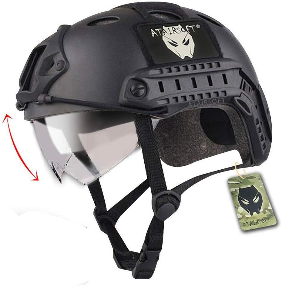 ATAIRSOFT-PJ-Type-Tactical-Multifunctional-Fast-Helmet-with-Visor-Goggles-Version
