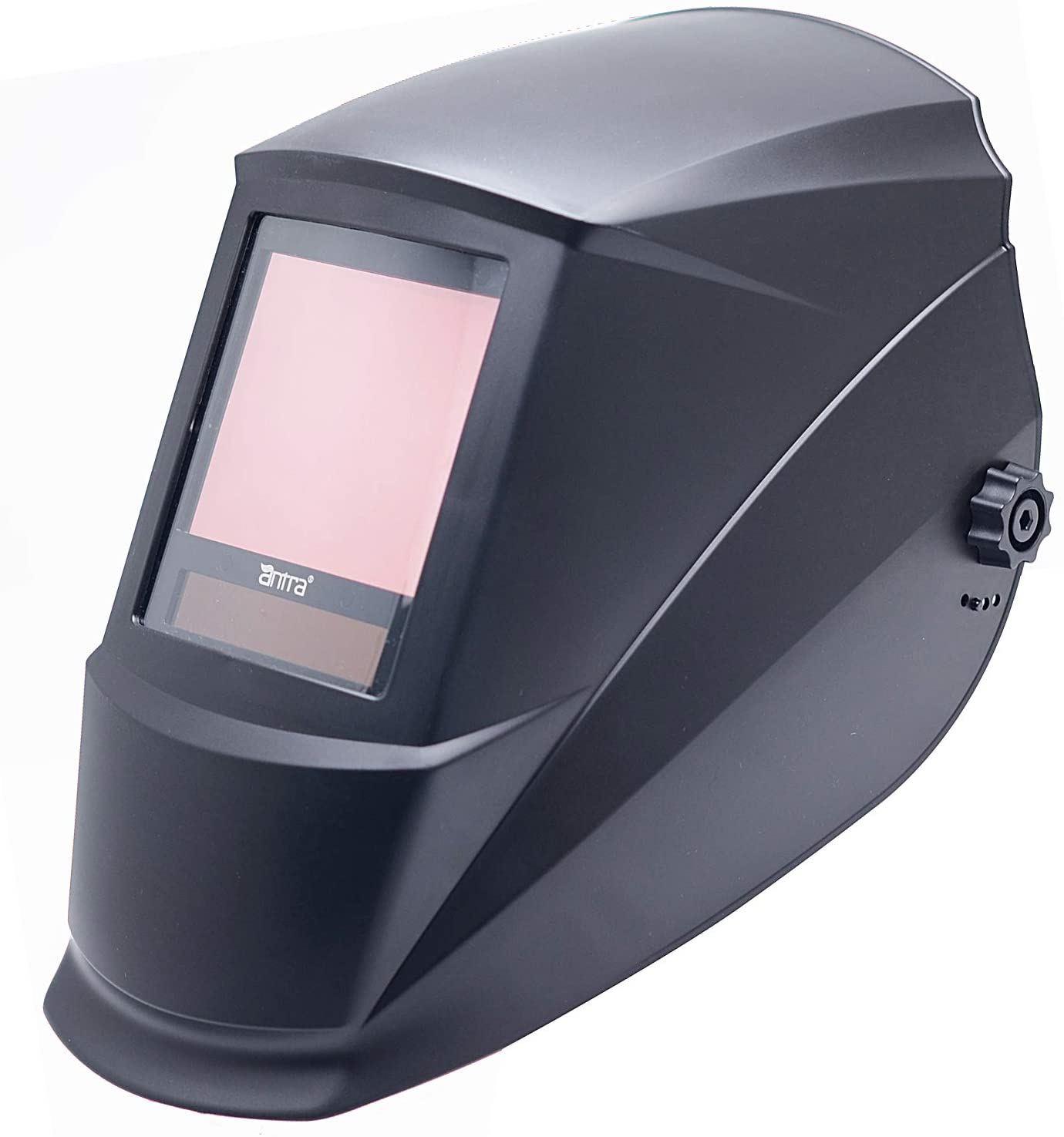 Antra True Color Huge Viewing, Super Wide Shade Range 4:5-14 Auto Darkening Welding Helmet A77D, for TIG, MIG:MAG, MMA, Plasma, Grinding, Solar Power w Lithium Backup, 6+1 Extra lens covers