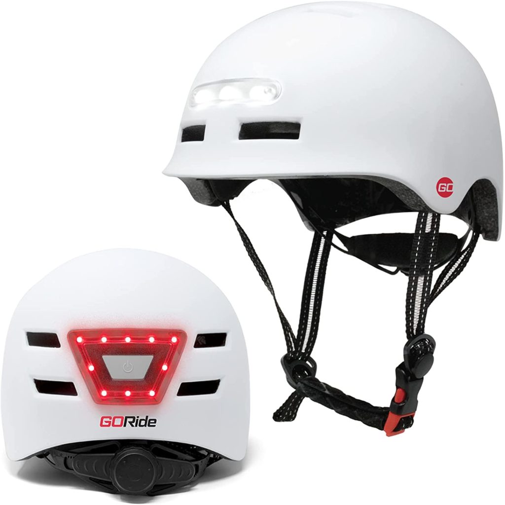 GoRide-LED-Bike-Helmet-USB-Rechargeable-LED-Lights-Adjustable-Chin-Strap-for-Men-Women-and-Youth-Helmets.-Perfect-for-The-Urban-Commuter