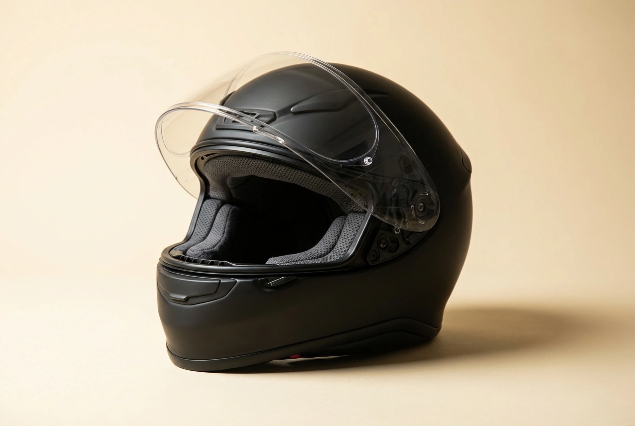 Full-face motorcycle helmet interior padding